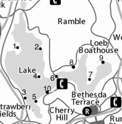 map of Ramble, Central Park